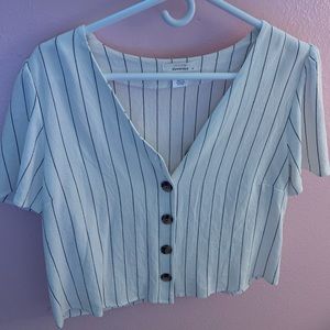 Pinstripe blouse with buttons